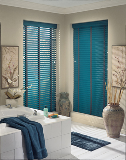blue aluminum blinds